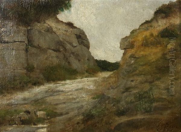 Durchgang Zwischen Felsen, Wohl Ein Spazierweg In Einer Dunenlandschaft Oil Painting by Hermann Seeger