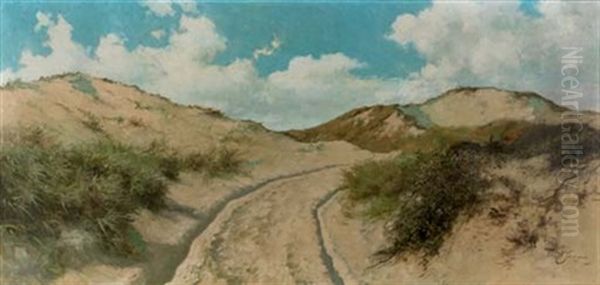 A Dune Path Oil Painting by Hermann Seeger