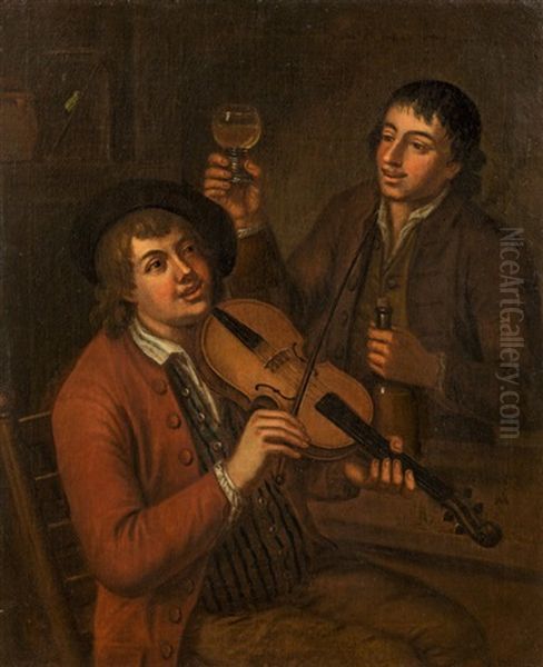 Musicians Oil Painting by Johann Conrad Seekatz