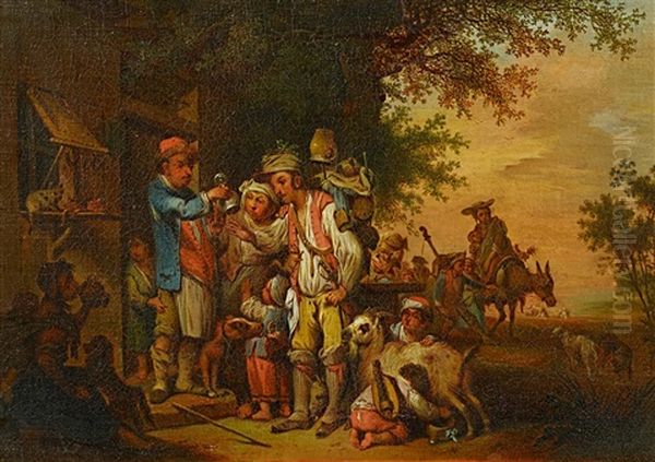 Wandernde Topferfamilie Oil Painting by Johann Conrad Seekatz