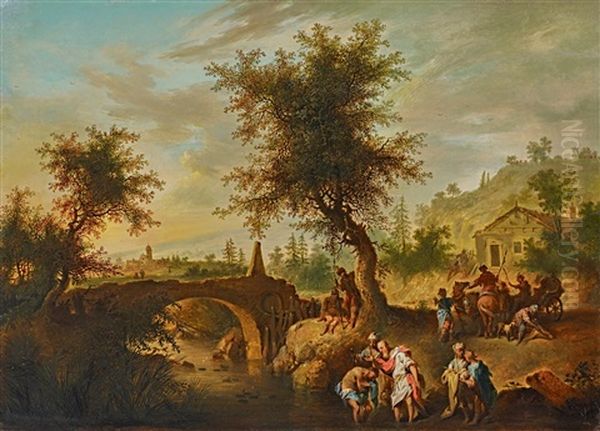 Taufe Christi Oil Painting by Johann Conrad Seekatz