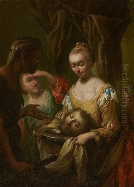 Salome With The Head Of John The Baptist Oil Painting by Johann Conrad Seekatz