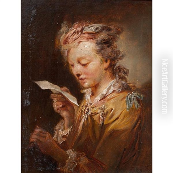 La Lecture De La Lettre Oil Painting by Johann Conrad Seekatz