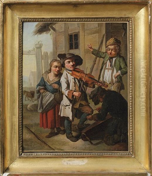 Musizierende Kinder Oil Painting by Johann Conrad Seekatz