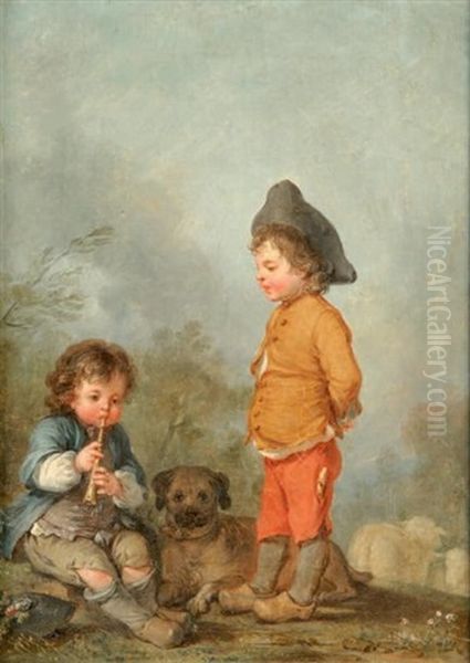 Deux Petits Enfants Oil Painting by Johann Conrad Seekatz