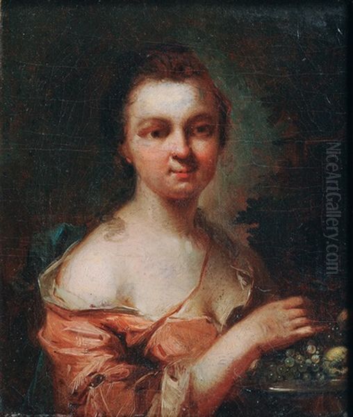 Girl With Fruit Plate by Johann Conrad Seekatz