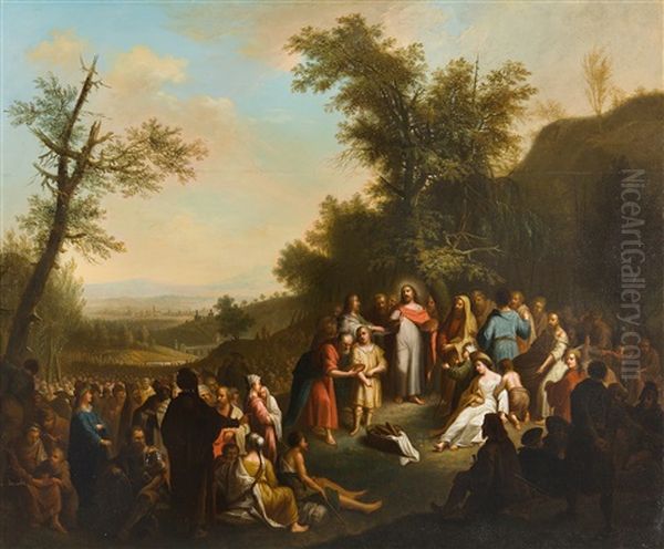 Die Wundersame Brotvermehrung Oil Painting by Johann Conrad Seekatz