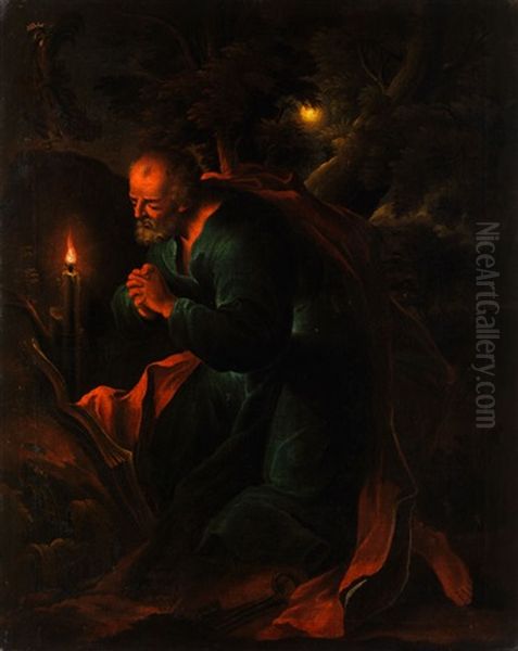 Der Heilige Petrus Als Busser Oil Painting by Johann Conrad Seekatz