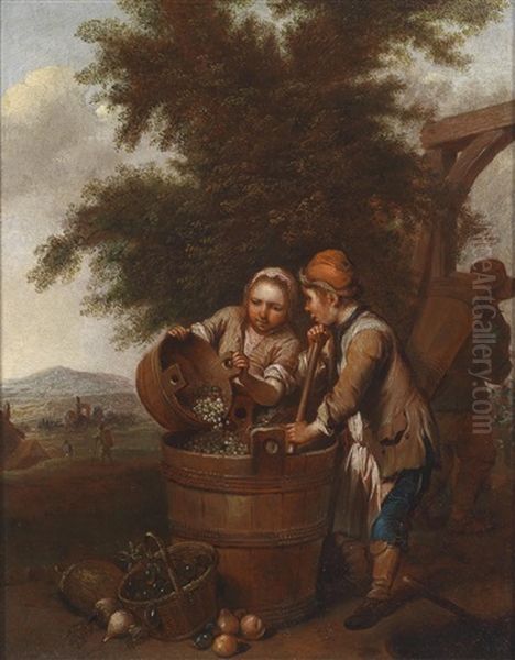 Die Weinlese Oil Painting by Johann Conrad Seekatz