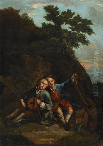 Knaben Mit Drehlaier Oil Painting by Johann Conrad Seekatz