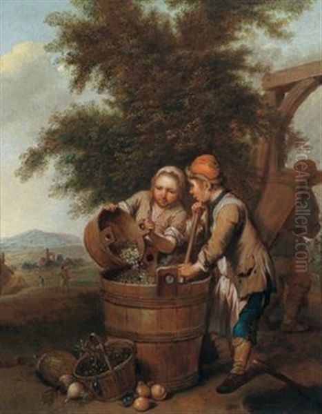 Die Weinlese Oil Painting by Johann Conrad Seekatz