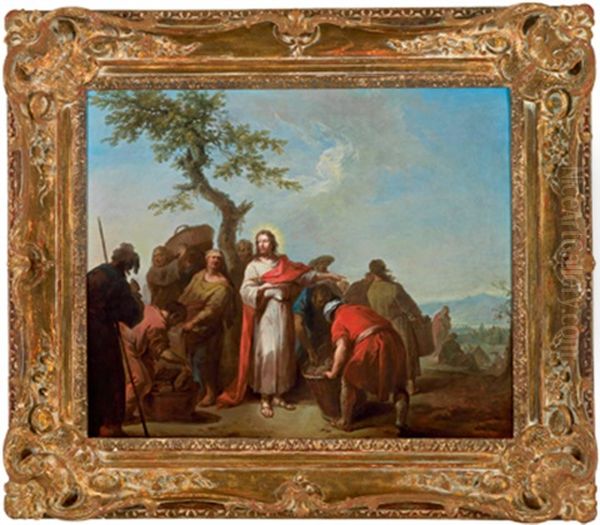 Die Wundersame Brotvermehrung Oil Painting by Johann Conrad Seekatz