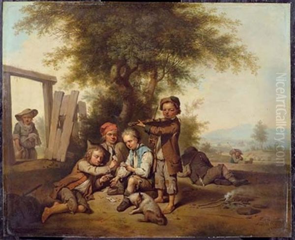 Kinder Beim Spiel Oil Painting by Johann Conrad Seekatz