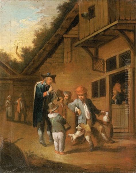 Musikanten Vor Einem Wirtshaus Oil Painting by Johann Conrad Seekatz