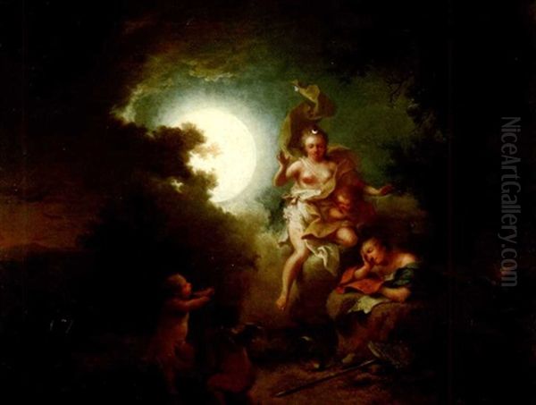 Luna Und Endymion Oil Painting by Johann Conrad Seekatz