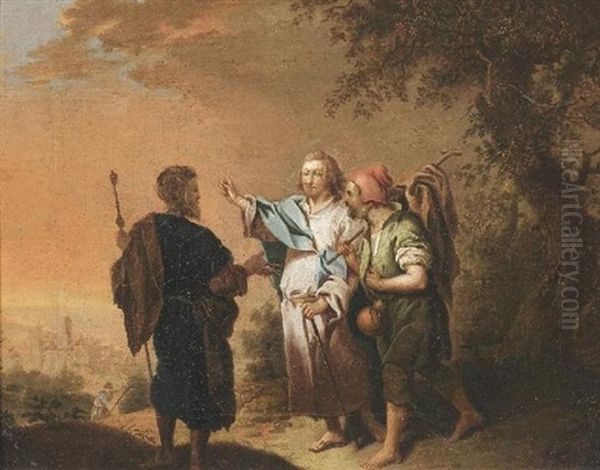 Christus Auf Dem Wege Nach Emmaus Oil Painting by Johann Conrad Seekatz