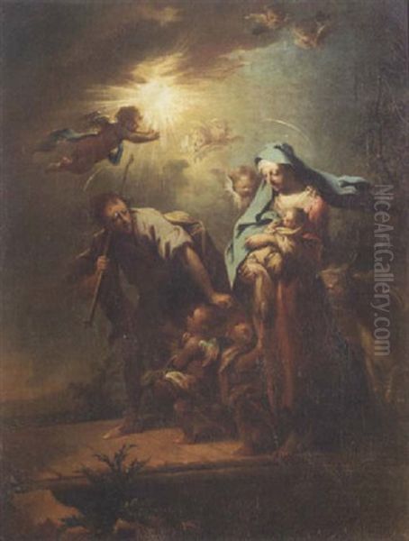 The Flight Into Egypt Oil Painting by Johann Conrad Seekatz