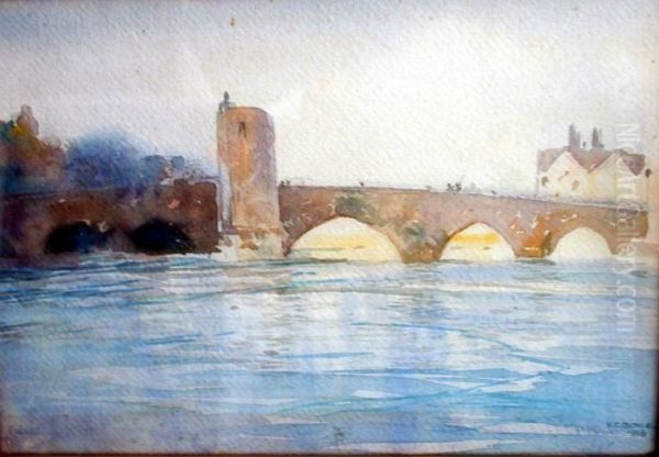 Brucke Mit Turmen Und Schlossansicht Oil Painting by Charles Wellington Boyle