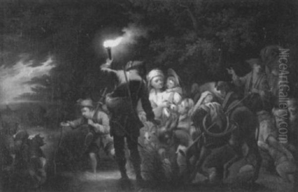 Nachtlicher Zug Der Marodeure Oil Painting by Johann Conrad Seekatz