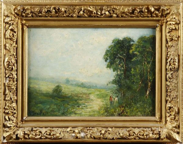 Landskap Oil Painting by Charles Wellington Boyle