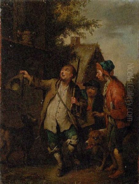 Tanzende Savoyardenknaben Mit Hunden Oil Painting by Johann Conrad Seekatz