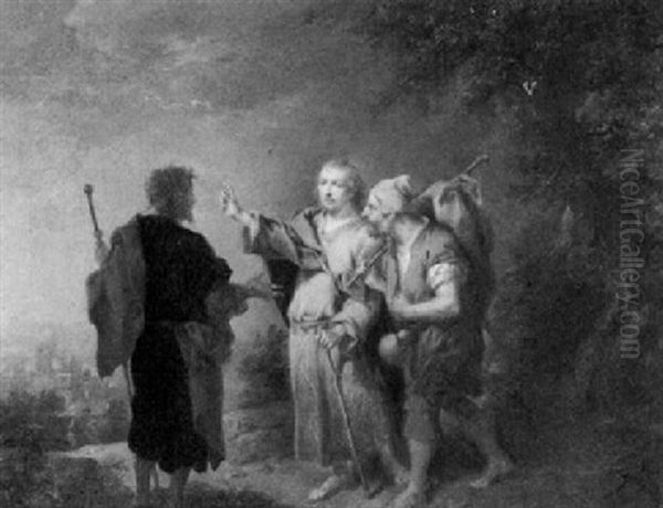 Christus Auf Dem Wege Nach Emmaus Oil Painting by Johann Conrad Seekatz