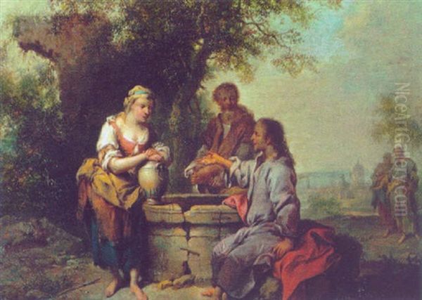 Christus Und Die Samariterin Am Brunnen Oil Painting by Johann Conrad Seekatz