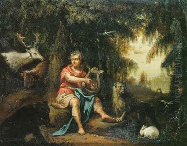 Orpheus Charming The Animals Oil Painting by Johann Conrad Seekatz