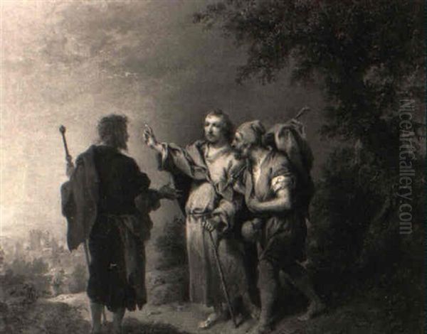 Christus Und Die Junger Auf Dem Weg Nach Emmaus Oil Painting by Johann Conrad Seekatz