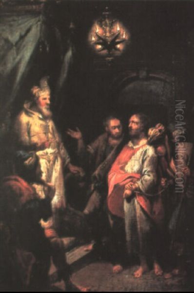 Christus Vor Kaiphas Oil Painting by Johann Conrad Seekatz