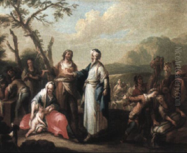 An Old Testament Scene (jacob And Laban?) by Johann Conrad Seekatz