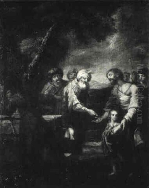 Joseph Sold Into Slavery By His Brothers Oil Painting by Johann Conrad Seekatz