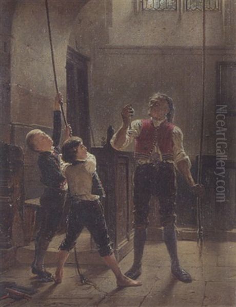 Der Dorfkuster Oil Painting by Adolf Seel