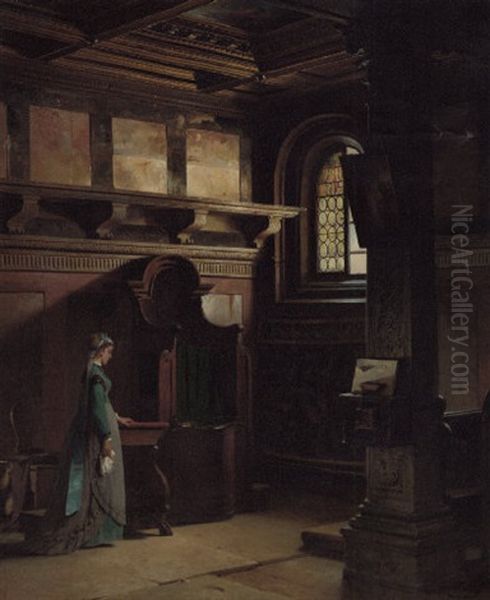 The Confession Oil Painting by Adolf Seel