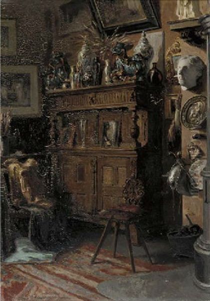 An Artist's Studio by Emile Seeldrayers