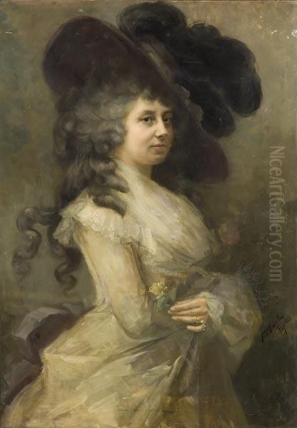 Ritratto Di Nobildonna Inglese Del Settecento Oil Painting by Ferdinand Thomas Lee Boyle