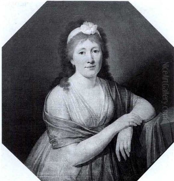 Portrait Der Furstin Elisabeth Von Furstenberg (sechseckig) Oil Painting by Johann Baptist Seele