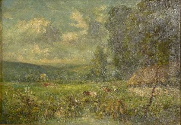 A Wooded Landscape With Cattle Oil Painting by George Boyle