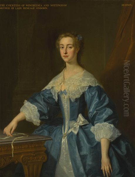 Portrait Of Mary Palmer, Countess Of Winchilsea And Nottingham (c. 1712-57) Oil Painting by Enoch Seeman