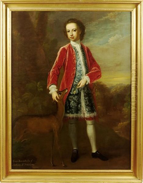 Portrait Of A Boy, Called George Duncombe, With A Faun Oil Painting by Enoch Seeman