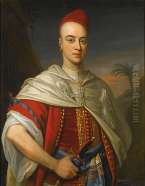 Portrait Of A Gentleman In Moroccan Dress, Probably John Montagu, 2nd Duke Of Montagu (1690-1749) Oil Painting by Enoch Seeman