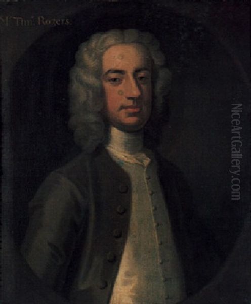 Portrait Of Timithy Rogers, Attorney Of Northampton Oil Painting by Enoch Seeman