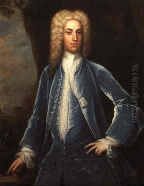 Portrait Of Sir George Thomas, Governor Of Pennsylvania Oil Painting by Enoch Seeman