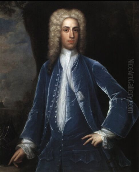 Portrait Of Sir George Thomas Oil Painting by Enoch Seeman