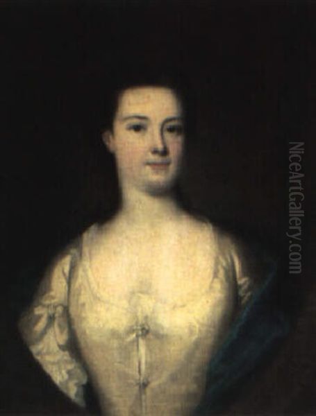 Portrait Of Miss Wynniatt Of Stanton House Oil Painting by Enoch Seeman