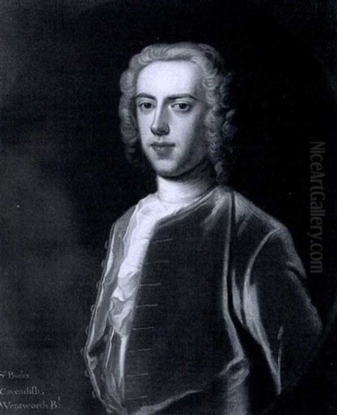 Portrait Of Sir Butler Cavendish Wentworth, Bt. Of          North Elmsal Oil Painting by Enoch Seeman