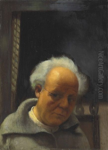 Selbstportrat Beim Kunstlichen Licht Oil Painting by Arthur Segal