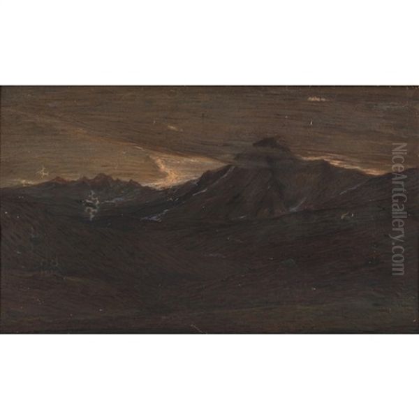 I Monti Di Savagnino Oil Painting by Giovanni Segantini