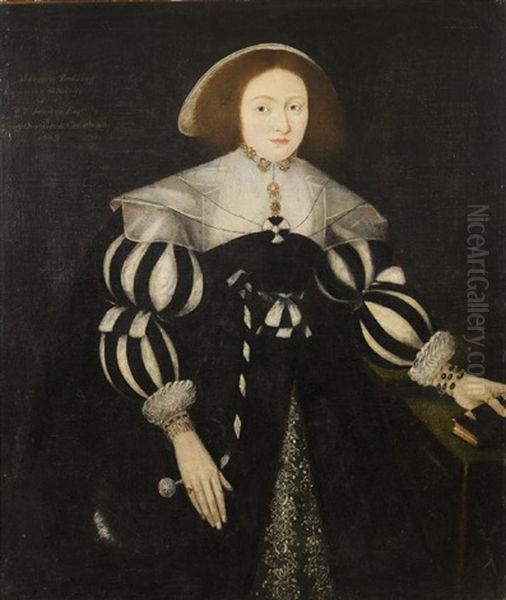 Portrait Of Margaret Dodding, Daughter And Co-heiress Of William Sandys Esqr. Of Graythwaite And Conishead Oil Painting by William (Sir) Segar