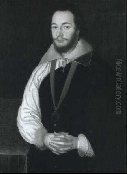 Portrait Of A Gentleman Wearing A Badge Of The Order Of The Bath Oil Painting by William (Sir) Segar